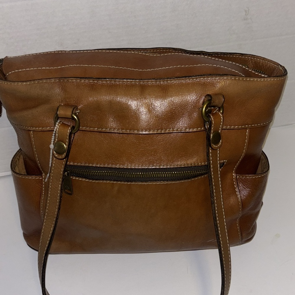PATRICIA NASH BOLSENA TOTE LEATHER BAG 4 POCKETS ON OUTSIDE ZIP CLOSURE ON TOP - Picture 12 of 14
